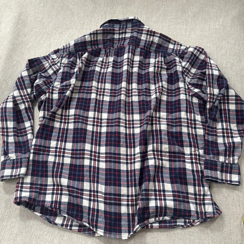 Duluth Trading Flannel Shirt‎ Men's 2XL Blue Plaid Free Swingin' Relaxed 52007 - Picture 5 of 5